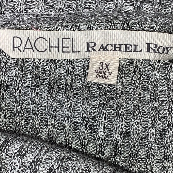 Rachel Roy Long Sleeve Zip Hem Textured High Low Pullover Sweater Top Gray 3X - Picture 8 of 13